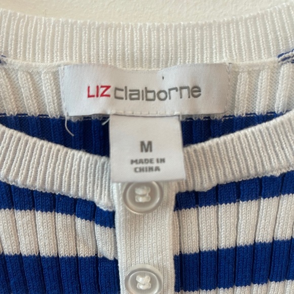 Liz Claiborne Womens Scoop
Neck Sleeveless Striped
Pullover Sweater size medium - Picture 3 of 6